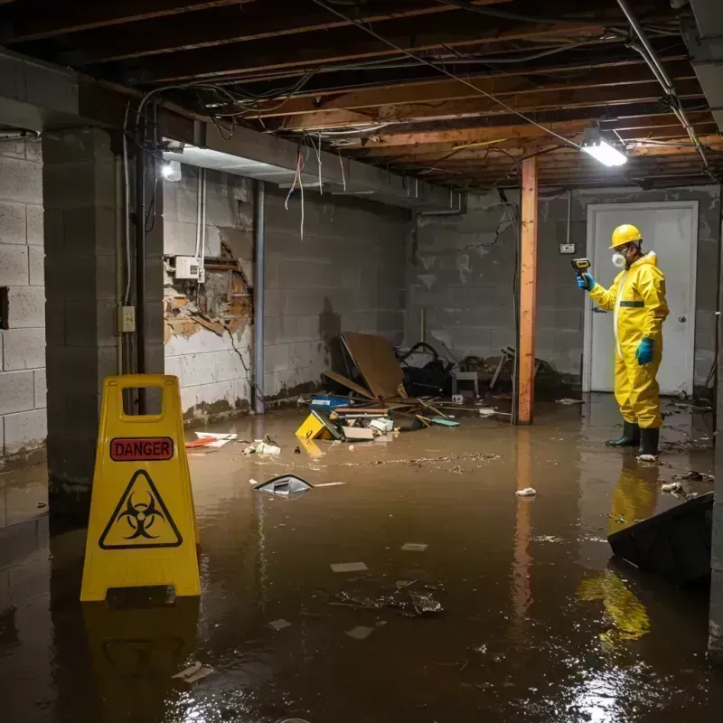 Flooded Basement Electrical Hazard in Hennepin, IL Property